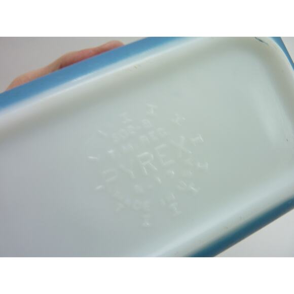 Pyrex Blue Refrigerator Dish Ribbed Lid 502 B Vintage - Picture 5 of 6